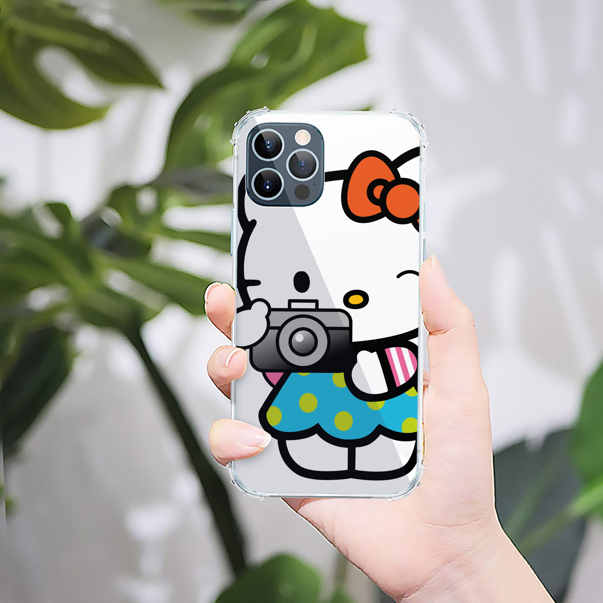 （画像用） Hello Kitty ハローキティ 【iPhone 12シリーズ対応】透明スマホケース（クリアソフトケース）